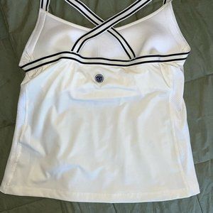 Tory Burch - Sport Women's white strappy tank top w/ built in bra; size large